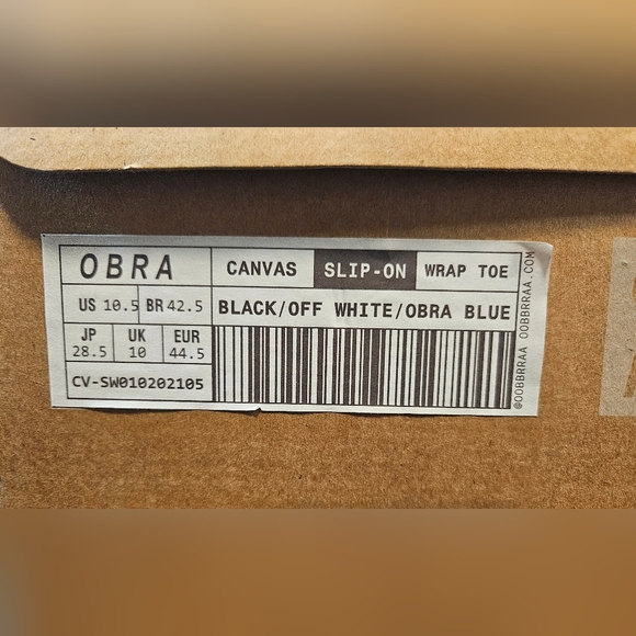 OBRA slip on canvas black/blue/ off white mens - Picture 8 of 8